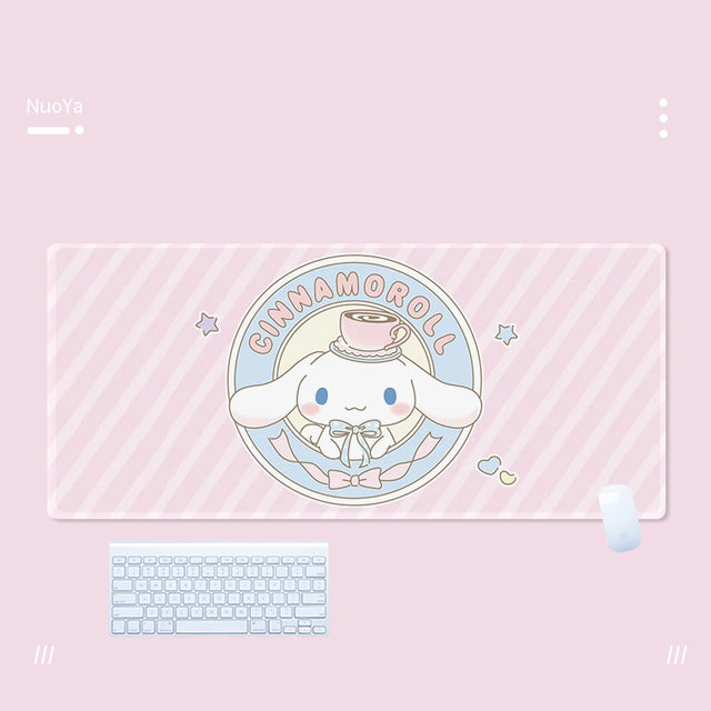 Kawaii Cinnamoroll Mouse Pad Large Gaming Mousepad Compute Mouse Mat Gamer Stitching Desk Mat XXL for PC Keyboard Mouse Carpet