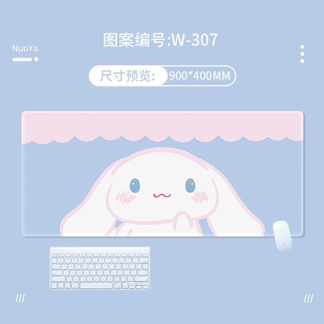 Kawaii Cinnamoroll Mouse Pad Large Gaming Mousepad Compute Mouse Mat Gamer Stitching Desk Mat XXL for PC Keyboard Mouse Carpet