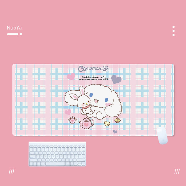 Kawaii Cinnamoroll Mouse Pad Large Gaming Mousepad Compute Mouse Mat Gamer Stitching Desk Mat XXL for PC Keyboard Mouse Carpet