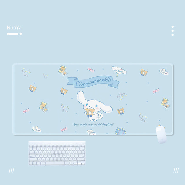 Kawaii Cinnamoroll Mouse Pad Large Gaming Mousepad Compute Mouse Mat Gamer Stitching Desk Mat XXL for PC Keyboard Mouse Carpet