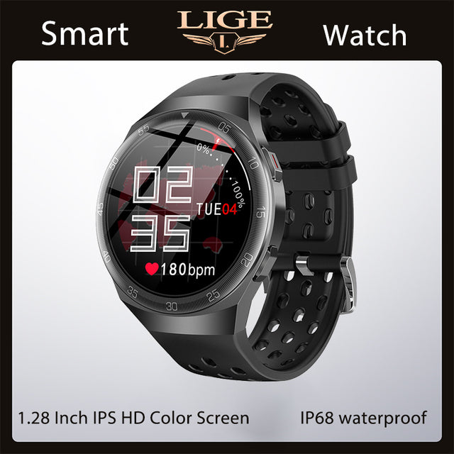 LIGE New Silicone Strap Digital Watch Men Sport Watches Electronic LED Male Smart Watch For Men Clock Waterproof Bluetooth Hour