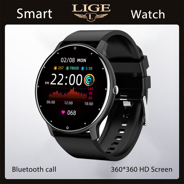 LIGE New Silicone Strap Digital Watch Men Sport Watches Electronic LED Male Smart Watch For Men Clock Waterproof Bluetooth Hour