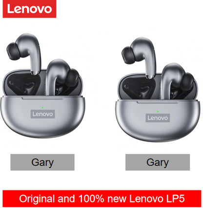 Lenovo LP5 Waterproof PlayStation Headsets Reduce Noise HiFi Music Earbuds Wireless Headphones Bluetooth Earphones Charging Box