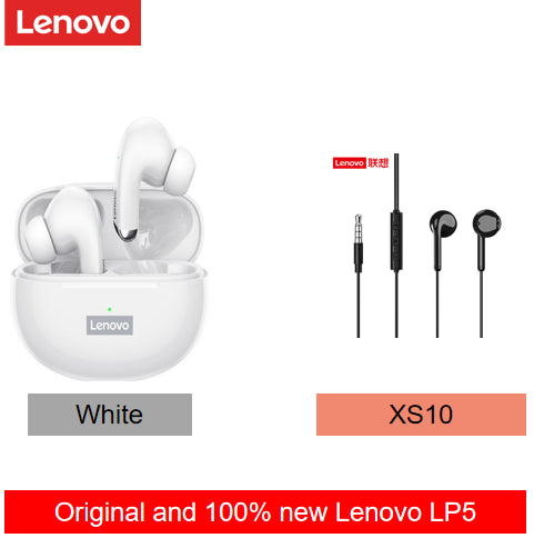 Lenovo LP5 Waterproof PlayStation Headsets Reduce Noise HiFi Music Earbuds Wireless Headphones Bluetooth Earphones Charging Box