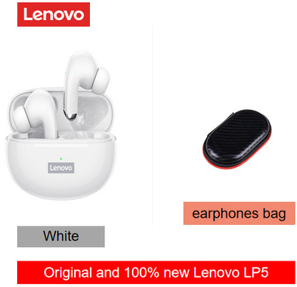 Lenovo LP5 Waterproof PlayStation Headsets Reduce Noise HiFi Music Earbuds Wireless Headphones Bluetooth Earphones Charging Box