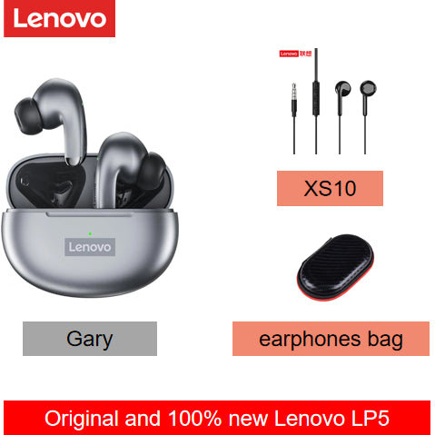 Lenovo LP5 Waterproof PlayStation Headsets Reduce Noise HiFi Music Earbuds Wireless Headphones Bluetooth Earphones Charging Box