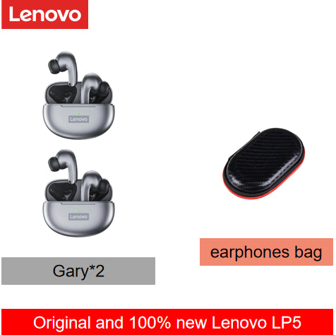 Lenovo LP5 Waterproof PlayStation Headsets Reduce Noise HiFi Music Earbuds Wireless Headphones Bluetooth Earphones Charging Box