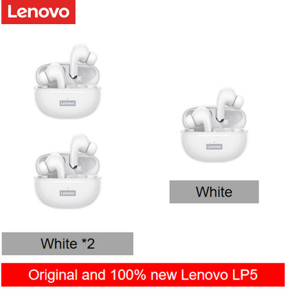 Lenovo LP5 Waterproof PlayStation Headsets Reduce Noise HiFi Music Earbuds Wireless Headphones Bluetooth Earphones Charging Box