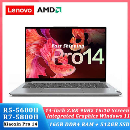 Lenovo Laptop New 2021 xiaoxin Pro 14  AMD Ryzen 7 5800H 16GB RAM  512G SSD Full screen ultrathin Windows 11  laptop