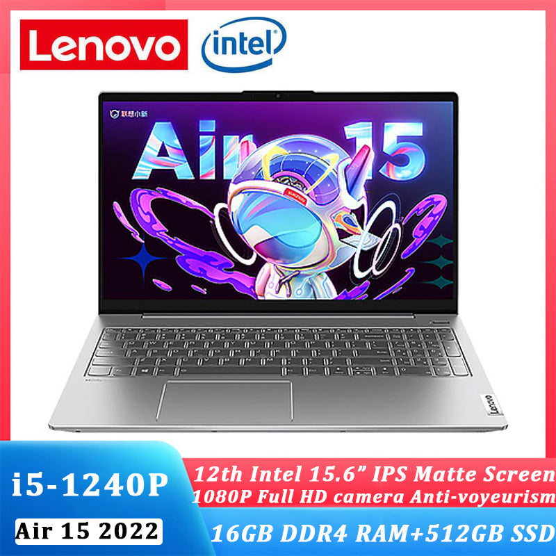 Lenovo Xiaoxin Air 15 Laptop 2022 Newest Intel Core i5-1240P Windows 11 15.6-inch Computer 16GB RAM 512GB SSD Slim Notebook