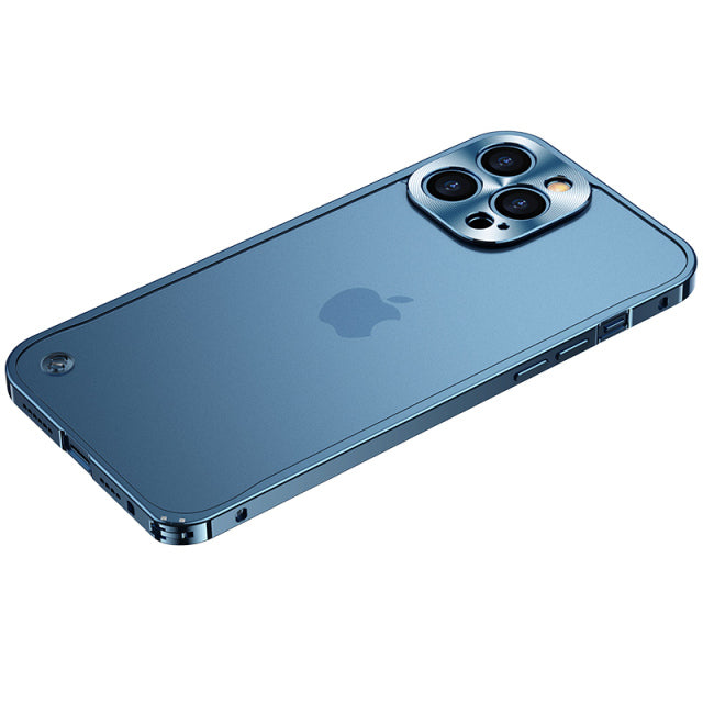 Luxury Metal Frame Lens Protection For iPhone 12 13 mini Pro Max Aluminum Phone Case For iPhone 11 Matte Translucent Back Cover