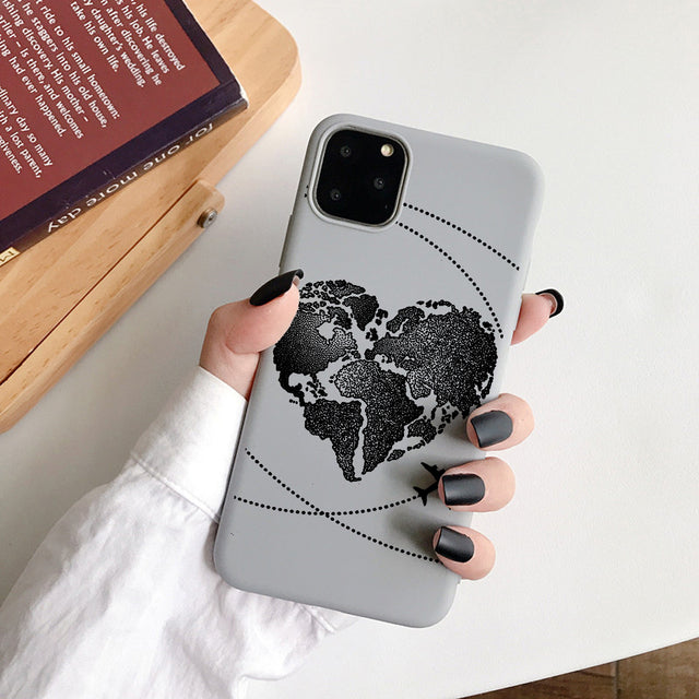 Luxury Popular Planes Map Designs Phone Case For iPhone 12 11 Pro Max 6 6s 7 8 Plus X XR XS SE2020 Soft TPU Back Cover Shell