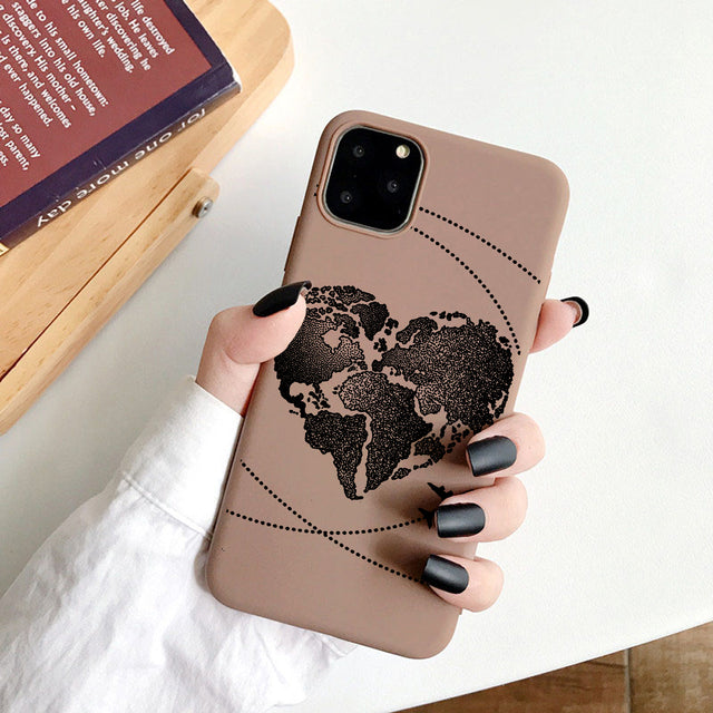 Luxury Popular Planes Map Designs Phone Case For iPhone 12 11 Pro Max 6 6s 7 8 Plus X XR XS SE2020 Soft TPU Back Cover Shell