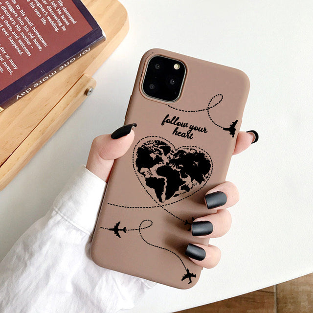 Luxury Popular Planes Map Designs Phone Case For iPhone 12 11 Pro Max 6 6s 7 8 Plus X XR XS SE2020 Soft TPU Back Cover Shell