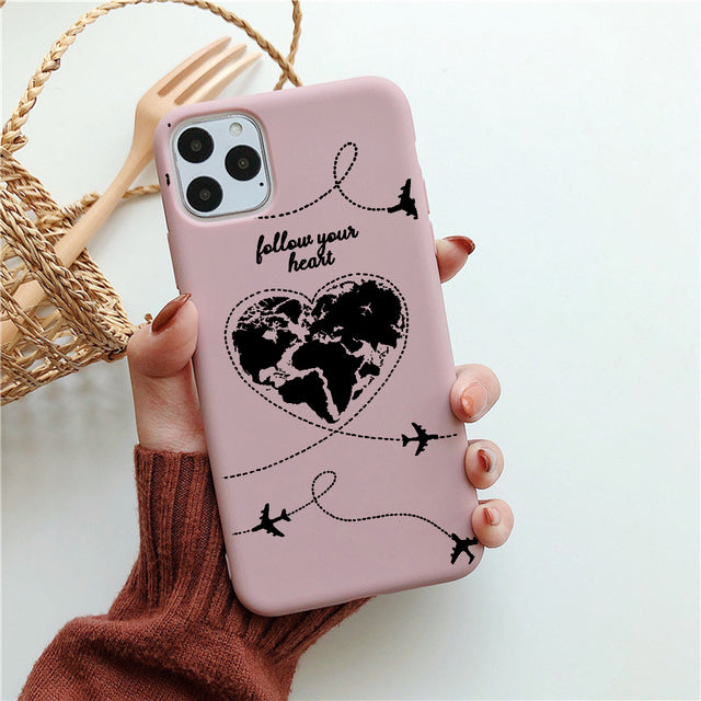 Luxury Popular Planes Map Designs Phone Case For iPhone 12 11 Pro Max 6 6s 7 8 Plus X XR XS SE2020 Soft TPU Back Cover Shell