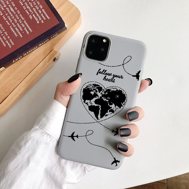 Luxury Popular Planes Map Designs Phone Case For iPhone 12 11 Pro Max 6 6s 7 8 Plus X XR XS SE2020 Soft TPU Back Cover Shell