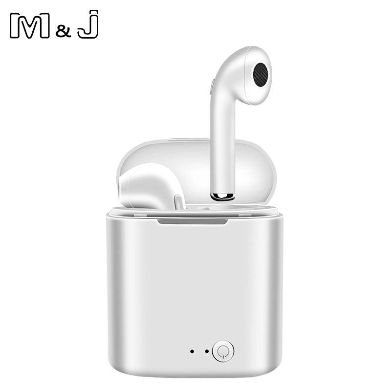 M&amp;J Wireless i7S Tws Bluetooth Earphone Stereo Earbuds Charging box for iPhone Samsung iphone Smart Phone Retail box