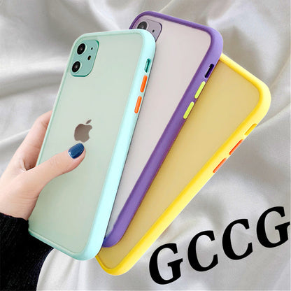 Mint Simple Matte Bumper Phone Case for iphone 11 Pro XR X XS Max 12 13 6 8 7 Plus Shockproof Soft TPU Silicone Clear Case Cover