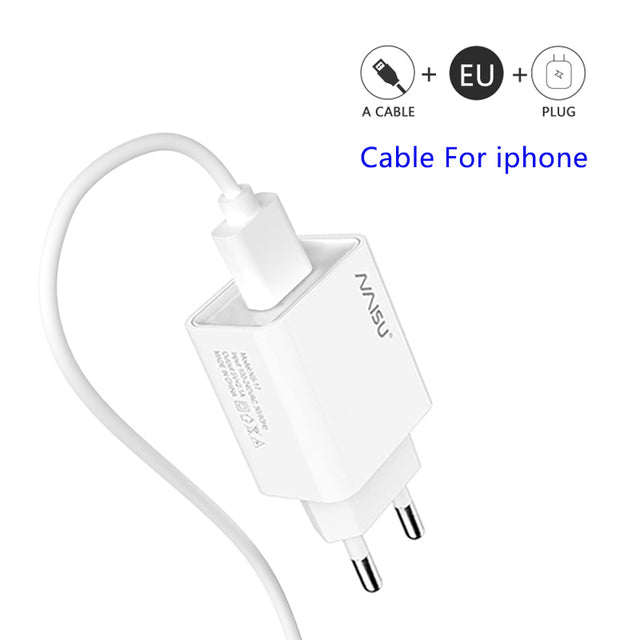 NAISU 10.5W Charger Adapter EU US Plug USB Charger Mobile Phone Wall Charger For Iphone Huawei Samsung Xiaomi Realme x7 max 2021