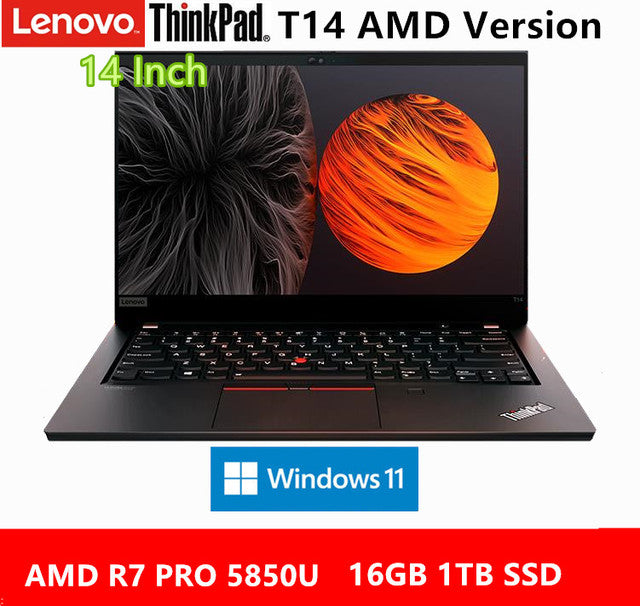 NEW Lenovo ThinkPad T14 Gen 2 Laptop AMD R5 PRO 5650U/R7 PRO 5850U 16GB 512GB SSD Engineer Series 14 Inch FHD LED Backlit Screen