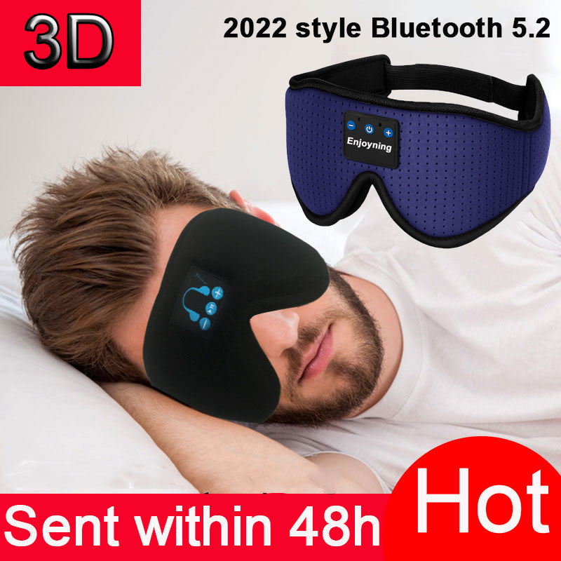 New 3D wireless music headphone sleep breathable smart eye mask Bluetooth headset call with mic for ios Android mac Dropshipping