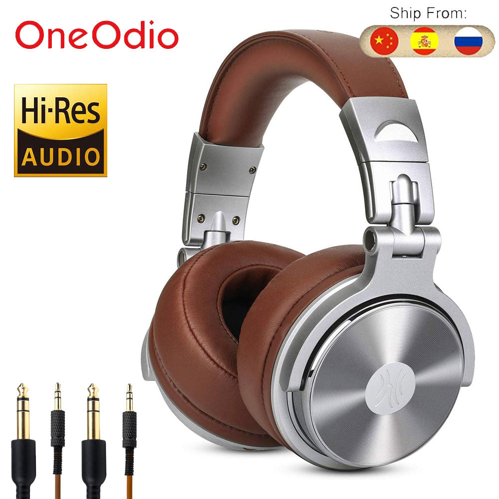 Oneodio Professional Studio DJ Headphones With Microphone Over Ear Wired Earphones HiFi Monitors Foldable Gaming Headset For PC