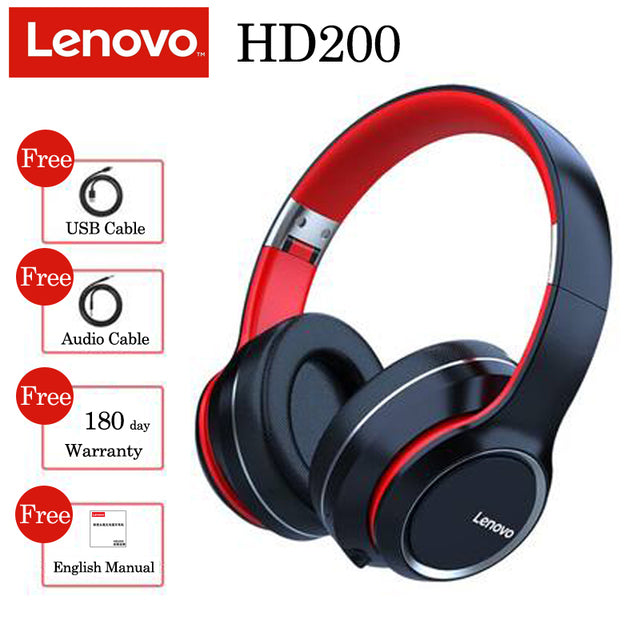 Original Lenovo TWS Bluetooth Headphones  HD200 Computer Wireless Earphone Gaming Earbuds HIFI Stereo Headset Noise Cancellation