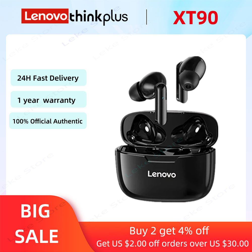 Original Lenovo XT90 TWS True Wireless Bluetooth 5.0 Earphones Touch Control Mini Earbuds Sport Handsfree Headset Headphones