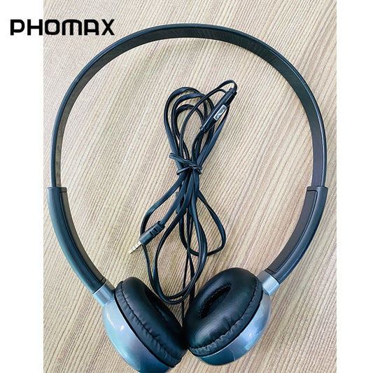 PHOMAX New Wired Headphones Over Headsets Bass Sound Stereo Earphone 3.5mm Round Interface Headphone With Mic For PC MP3 Huawei