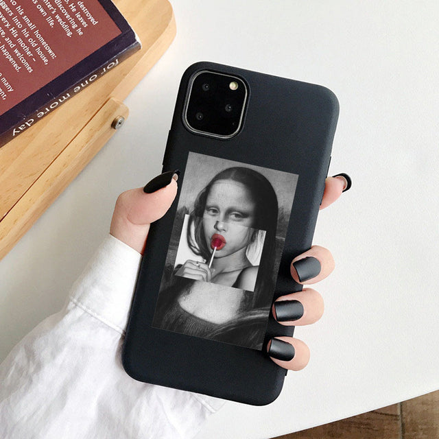 Phone Case For iPhone 11 7 8 Plus X SE 2020 11Pro Max Cover Art Cartoon Lover Statue Soft TPU Cases For iPhone 12 8 XR XS Capa