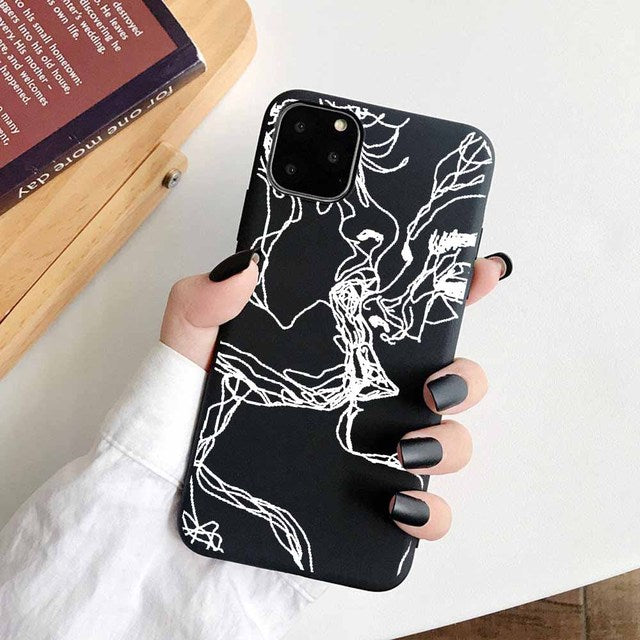 Phone Case For iPhone 11 7 8 Plus X SE 2020 11Pro Max Cover Art Cartoon Lover Statue Soft TPU Cases For iPhone 12 8 XR XS Capa