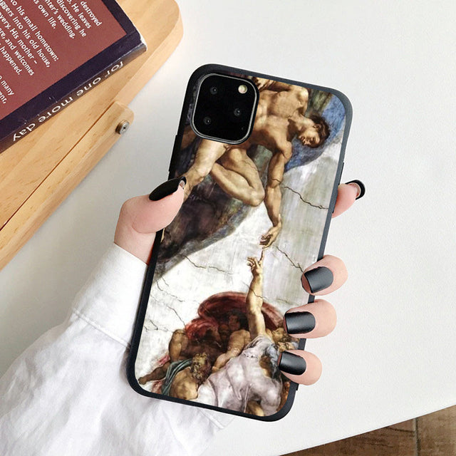 Phone Case For iPhone 11 7 8 Plus X SE 2020 11Pro Max Cover Art Cartoon Lover Statue Soft TPU Cases For iPhone 12 8 XR XS Capa