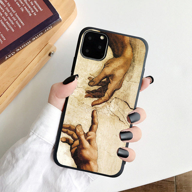 Phone Case For iPhone 11 7 8 Plus X SE 2020 11Pro Max Cover Art Cartoon Lover Statue Soft TPU Cases For iPhone 12 8 XR XS Capa