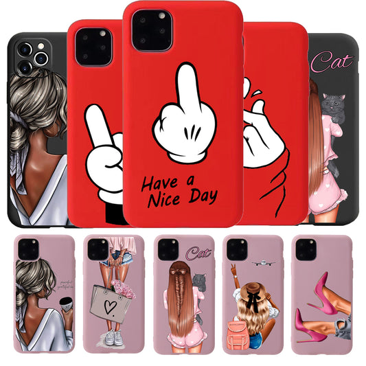 Phone Case For iPhone 11 7 8 Plus X XR XS 11Pro Max SE20 Fashion Cartoon Pattern Cases For iPhone 13 12 PRO MAX Soft TPU Cover