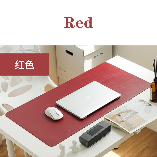 Portable Home Office Game MousePad Resting Surface Protective dining Desk Writing Mat Easy Clean PU Leather Desk Mat  laptop pad