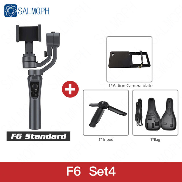 S5B / F6 3 Axis Gimbal Handheld Stabilizer Cellphone Action Camera Holder Anti Shake Video Record Smartphone Gimbal For Phone