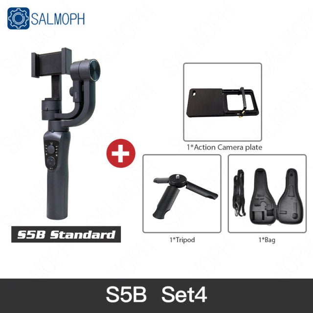 S5B / F6 3 Axis Gimbal Handheld Stabilizer Cellphone Action Camera Holder Anti Shake Video Record Smartphone Gimbal For Phone