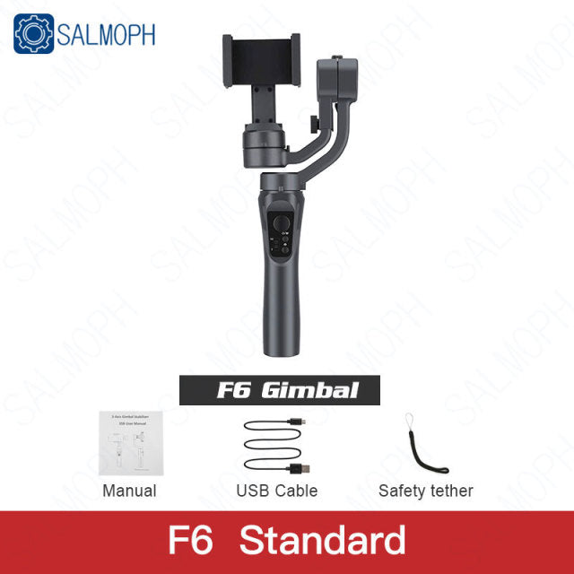 S5B / F6 3 Axis Gimbal Handheld Stabilizer Cellphone Action Camera Holder Anti Shake Video Record Smartphone Gimbal For Phone