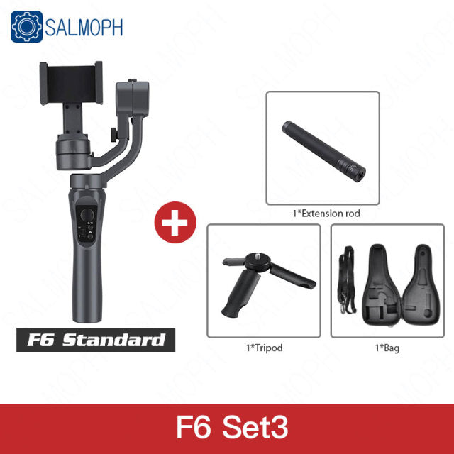 S5B / F6 3 Axis Gimbal Handheld Stabilizer Cellphone Action Camera Holder Anti Shake Video Record Smartphone Gimbal For Phone