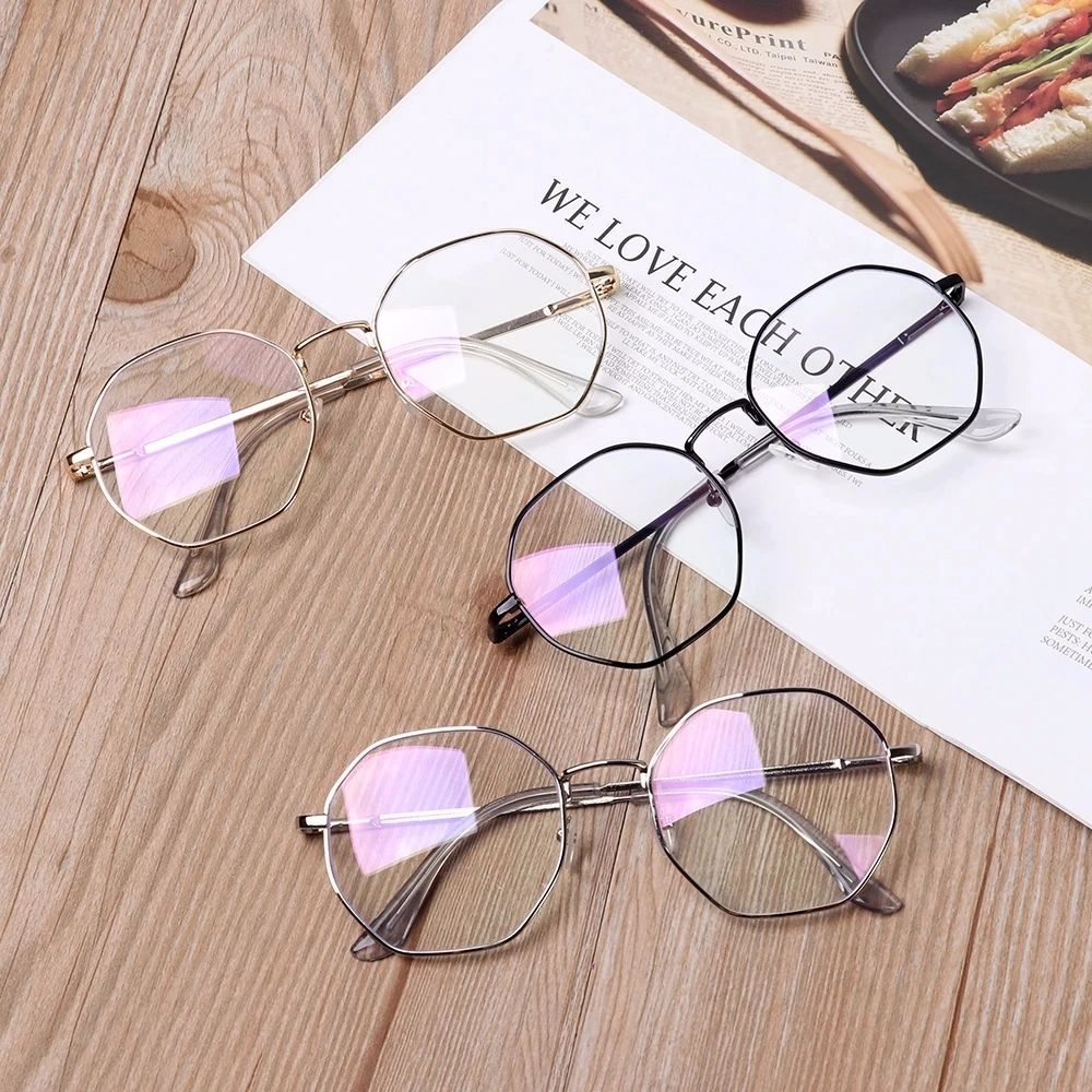 Simple Women Octagonal Frame All-match Men Eye Protection Korean Style Glasses Computer Glasses Anti Blue Light Glasses