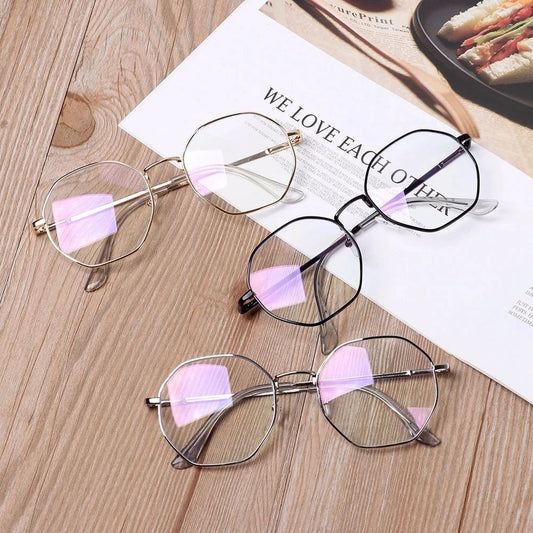 Simple Women Octagonal Frame All-match Men Eye Protection Korean Style Glasses Computer Glasses Anti Blue Light Glasses