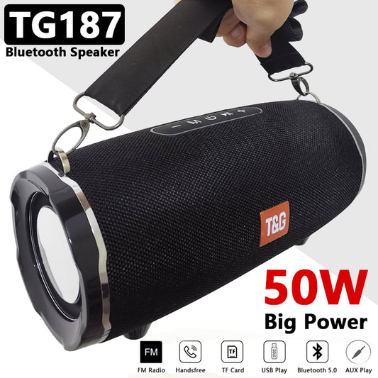 TG187/TG192 50W Portable High Power Speaker 3D Surround Sound Subwoofer Boombox HD Noise Deduction Bluetooth Speaker