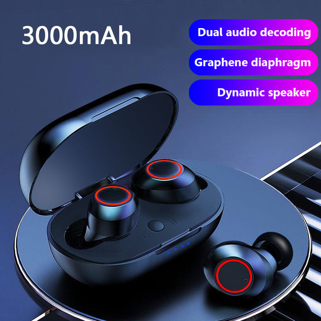 TWS Earphones Wireless Bluetooth Headphone V5.0 3000mAh Charging Box 9D HiFi Stereo Sports Waterproof Earbuds Headsets With Mic