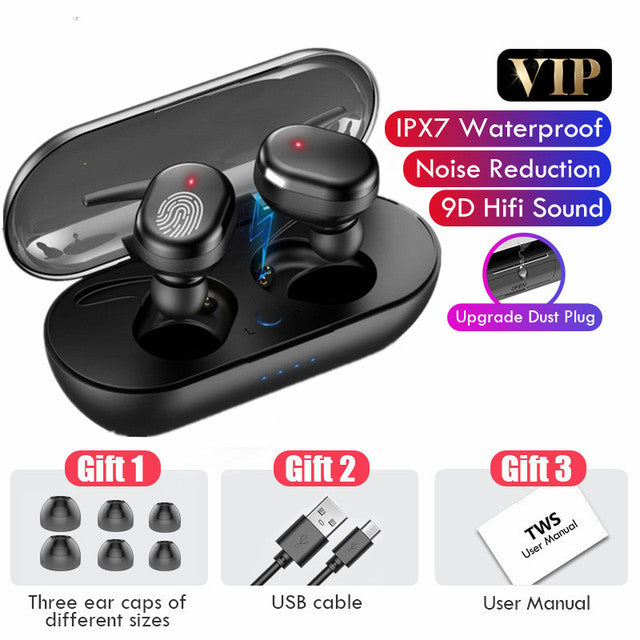 TWS Earphones Wireless Bluetooth Headphone V5.0 3000mAh Charging Box 9D HiFi Stereo Sports Waterproof Earbuds Headsets With Mic