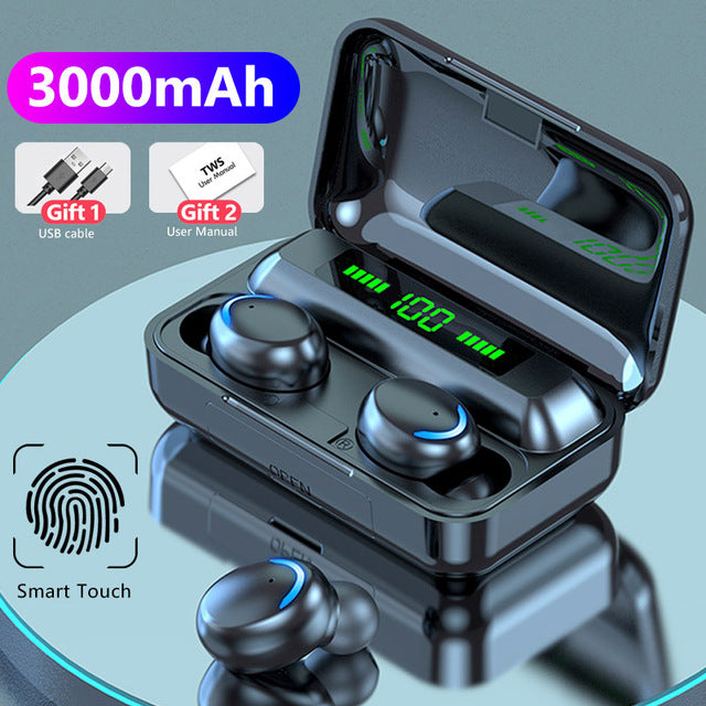 TWS Earphones Wireless Bluetooth Headphone V5.0 3000mAh Charging Box 9D HiFi Stereo Sports Waterproof Earbuds Headsets With Mic