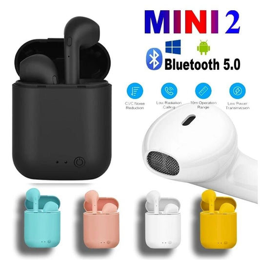 TWS Wireless Headphones Mini 2 Bluetooth Earphones Matte Macaron Headset with Mic Charging Box Sports Earbuds PK i7 i12 Stereo