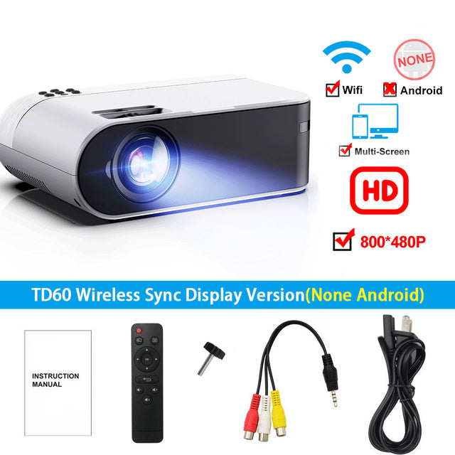 ThundeaL TD60 Mini Projector Portable WiFi Android 6.0 Home Cinema for 1080P Video Proyector 3200 Lumens Phone Smart 3D Beamer