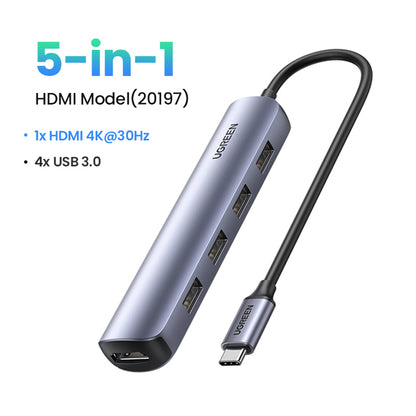 UGREEN USB HUB C HUB HDMI Adapter 4K USB C to USB 3.0 100W Dock for MacBook Pro Accessories USB-C Type C 3.1 Splitter USB C HUB