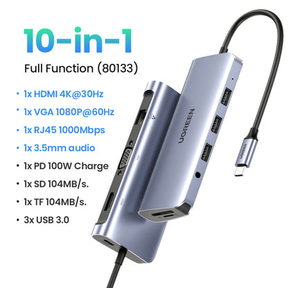 UGREEN USB HUB C HUB HDMI Adapter 4K USB C to USB 3.0 100W Dock for MacBook Pro Accessories USB-C Type C 3.1 Splitter USB C HUB