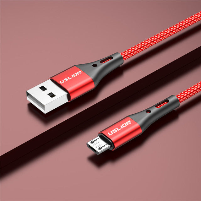 USLION 3A Micro USB Cable Fast Charge USB Data Cable Cord for Samsung S6 Xiaomi Redmi Note 4 Android Microusb Cable Mobile Phone